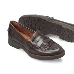 Born "Loren" 7 Loafers Casual penny loafer leather dark brown cognac slip on